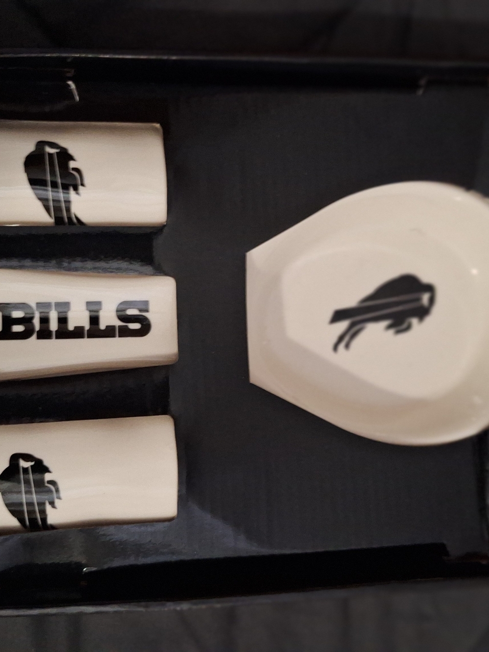 NFL Buffalo Bills Ceramic Spice Jar Set - White and Black